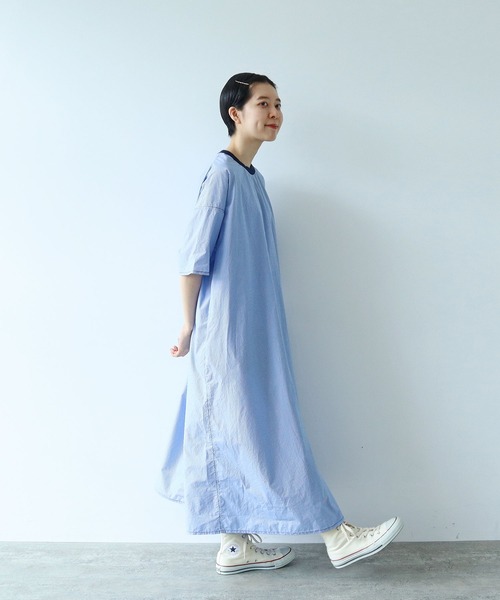 PAR ICI（パーリッシィ）の「タイプライター たっぷりワンピース（ワンピース・レディース・ブルー/チェック/チャコールグレー・FREE）」の8枚目の写真