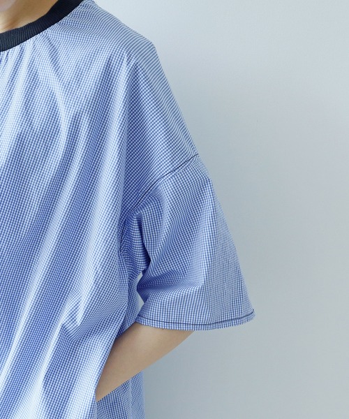 PAR ICI（パーリッシィ）の「タイプライター たっぷりワンピース（ワンピース・レディース・ブルー/チェック/チャコールグレー・FREE）」の10枚目の写真