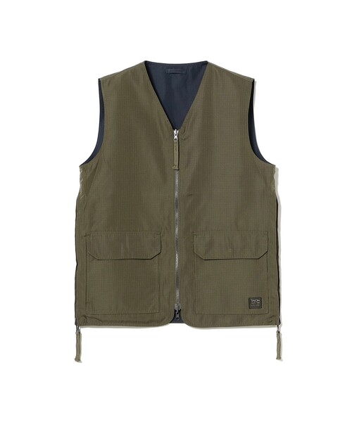 TAION（タイオン）の「TAION / Non Down Military Reversible V Neck Vest（ベスト・メンズ・ブラック/ダークオリーブ・MEDIUM/LARGE/X-LARGE/XX-LARGE）」の2枚目の写真