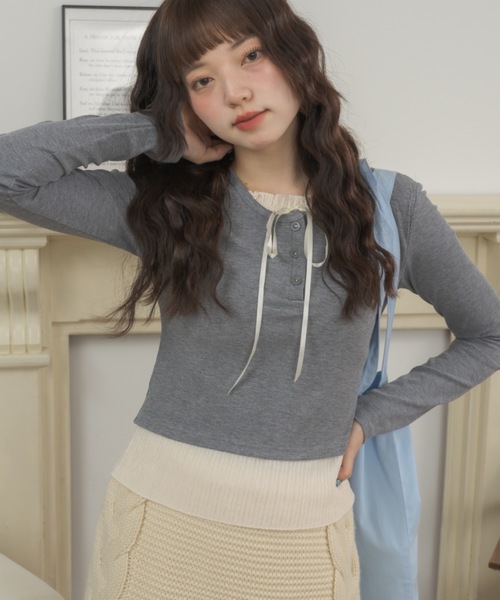 tシャツ レイヤードライクカットソー/layered like cutandsew レディース Birthday room tシャツ レイヤードライクカットソー/layered