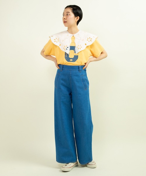 CHILD WOMAN（チャイルドウーマン）の「10ozデニム ストレートパンツ(セットアップ対応)（デニムパンツ・レディース・ネイビー/サックスブルー・36/38）」の12枚目の写真