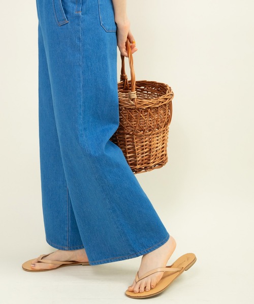 CHILD WOMAN（チャイルドウーマン）の「10ozデニム ストレートパンツ(セットアップ対応)（デニムパンツ・レディース・ネイビー/サックスブルー・36/38）」の8枚目の写真