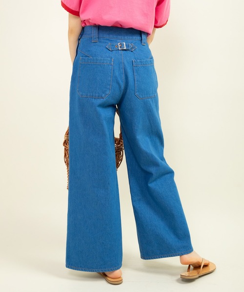 CHILD WOMAN（チャイルドウーマン）の「10ozデニム ストレートパンツ(セットアップ対応)（デニムパンツ・レディース・ネイビー/サックスブルー・36/38）」の5枚目の写真