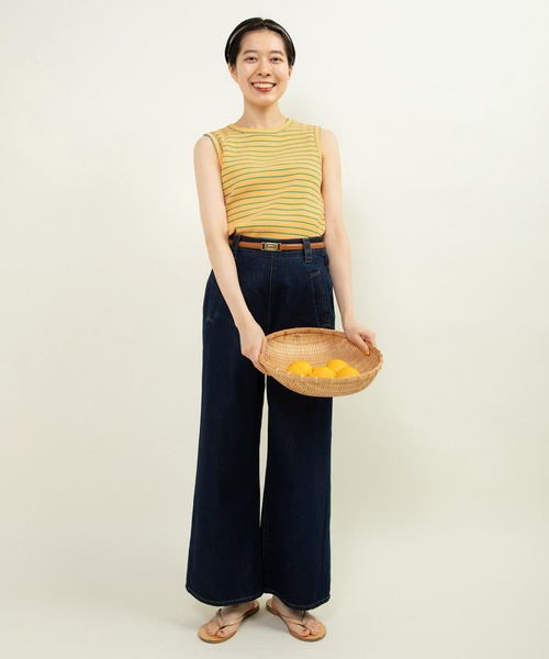 CHILD WOMAN（チャイルドウーマン）の「10ozデニム ストレートパンツ(セットアップ対応)（デニムパンツ・レディース・ネイビー/サックスブルー・36/38）」の21枚目の写真