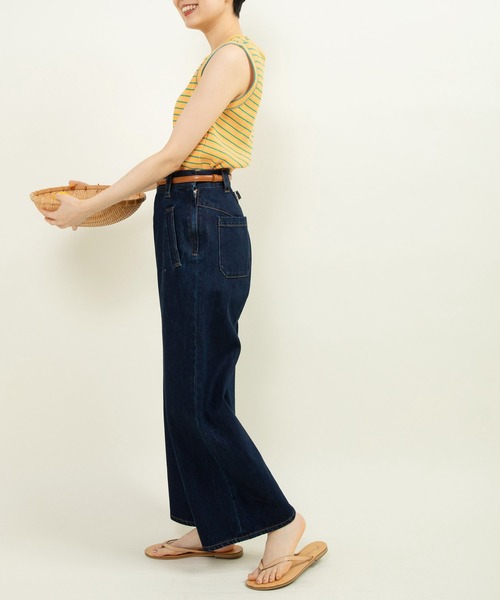 CHILD WOMAN（チャイルドウーマン）の「10ozデニム ストレートパンツ(セットアップ対応)（デニムパンツ・レディース・ネイビー/サックスブルー・36/38）」の22枚目の写真