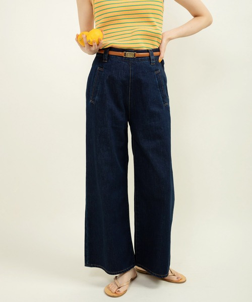 CHILD WOMAN（チャイルドウーマン）の「10ozデニム ストレートパンツ(セットアップ対応)（デニムパンツ・レディース・ネイビー/サックスブルー・36/38）」の18枚目の写真