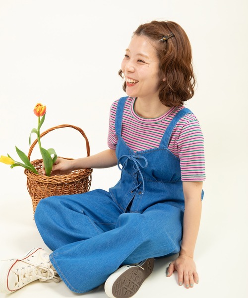 CHILD WOMAN（チャイルドウーマン）の「10ozデニム ストレートパンツ(セットアップ対応)（デニムパンツ・レディース・ネイビー/サックスブルー・36/38）」の14枚目の写真