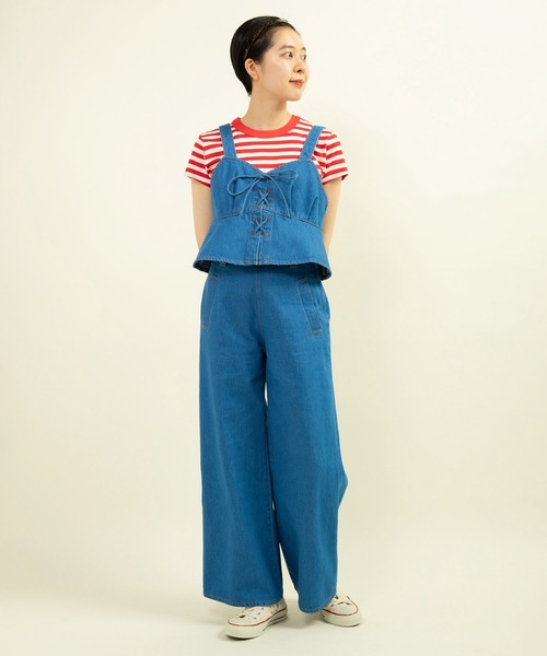 CHILD WOMAN（チャイルドウーマン）の「10ozデニム ストレートパンツ(セットアップ対応)（デニムパンツ・レディース・ネイビー/サックスブルー・36/38）」の10枚目の写真