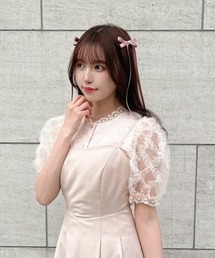 F i.n.t | サテンロングリボンヘアクリップセット(バレッタ/ヘアクリップ)