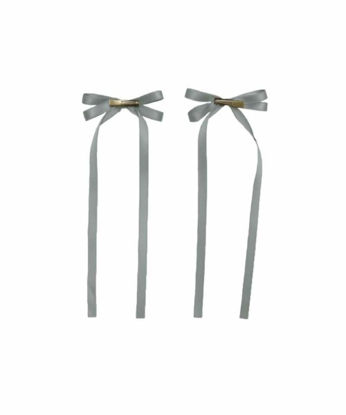 F i.n.t（フィント）の「サテンロングリボンヘアクリップセット/fint　フィント（バレッタ/ヘアクリップ・レディース・ピンク/ライトグレー/クリーム・FREE）」の6枚目の写真