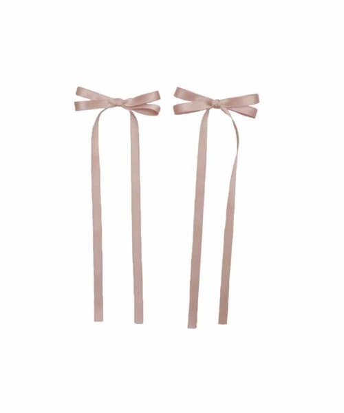 F i.n.t（フィント）の「サテンロングリボンヘアクリップセット/fint　フィント（バレッタ/ヘアクリップ・レディース・ピンク/ライトグレー/クリーム・FREE）」の10枚目の写真