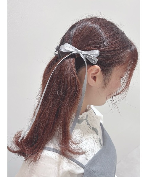 F i.n.t（フィント）の「サテンロングリボンヘアクリップセット/fint　フィント（バレッタ/ヘアクリップ・レディース・ピンク/ライトグレー/クリーム・FREE）」の19枚目の写真