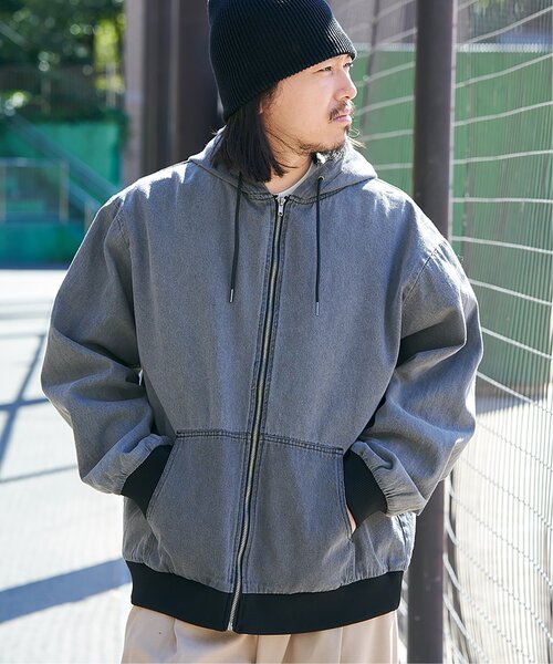 VENCEEXCHANGE(ヴァンスエクスチェンジ)の「デニムフルジップパーカー(ブルゾン・メンズ・サックスブルー/ダークグレー/ブラック・L/M)」の3枚目の写真