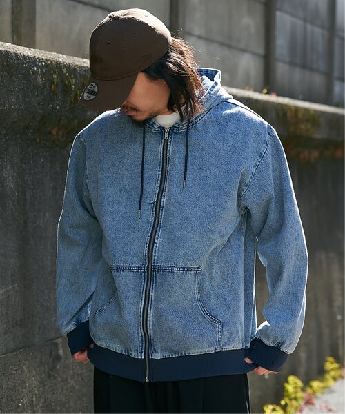 VENCEEXCHANGE(ヴァンスエクスチェンジ)の「デニムフルジップパーカー(ブルゾン・メンズ・サックスブルー/ダークグレー/ブラック・L/M)」の7枚目の写真