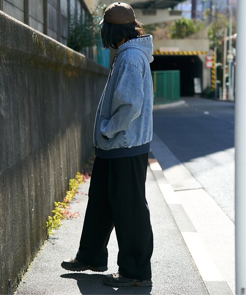 VENCEEXCHANGE(ヴァンスエクスチェンジ)の「デニムフルジップパーカー(ブルゾン・メンズ・サックスブルー/ダークグレー/ブラック・L/M)」の10枚目の写真