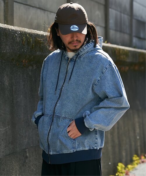 VENCEEXCHANGE(ヴァンスエクスチェンジ)の「デニムフルジップパーカー(ブルゾン・メンズ・サックスブルー/ダークグレー/ブラック・L/M)」の1枚目の写真