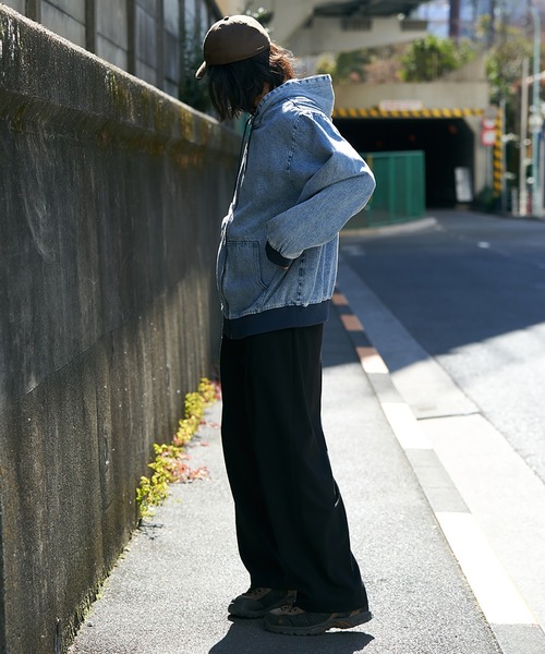 VENCEEXCHANGE(ヴァンスエクスチェンジ)の「デニムフルジップパーカー(ブルゾン・メンズ・サックスブルー/ダークグレー/ブラック・L/M)」の6枚目の写真