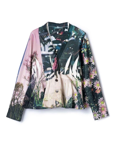 【新発売】 PRINT TOKYO/ノントーキョー】DIRECT NON RIB CARDIGAN GATHER トップス