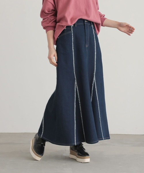 n'OrLABEL（ノアールレーベル）の「『フリンジデニムマーメイドスカート』（デニムスカート・レディース・ネイビー/ブルー・2/1）」の21枚目の写真