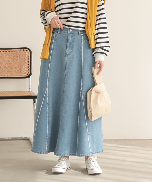 n'OrLABEL（ノアールレーベル）の「『フリンジデニムマーメイドスカート』（デニムスカート・レディース・ネイビー/ブルー・2/1）」の9枚目の写真