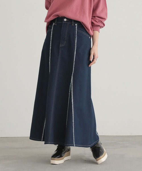 n'OrLABEL（ノアールレーベル）の「『フリンジデニムマーメイドスカート』（デニムスカート・レディース・ネイビー/ブルー・2/1）」の20枚目の写真