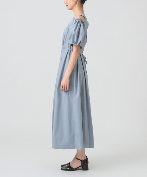 Ray BEAMS（レイビームス）の「ショルダー スリット パフスリーブ ワンピース（ワンピース・レディース・ピンク/ライトブルー/ブラック・1/0）」の8枚目の写真