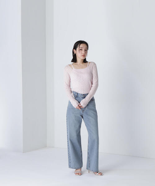 ニット セーター メランジシアーキャミレイヤードニット レディース メランジシアーキャミレイヤードニット | NATURAL BEAUTY BASIC