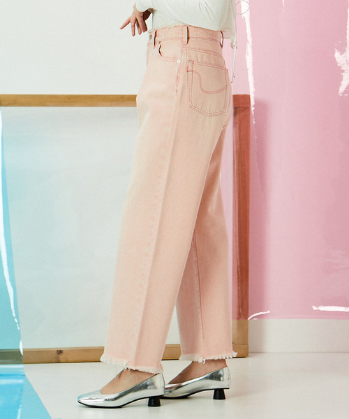 セール】タックセミワイドデニムパンツ（デニムパンツ）｜SOFFITTO  