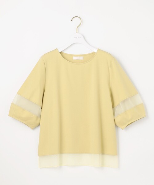 ANY SIS（エニィスィス）の「【洗える】シアーコンビ プルオーバー（Tシャツ/カットソー・レディース・アイボリー系/ブラック系/ライトイエロー系/ライトグレー系・2）」の4枚目の写真