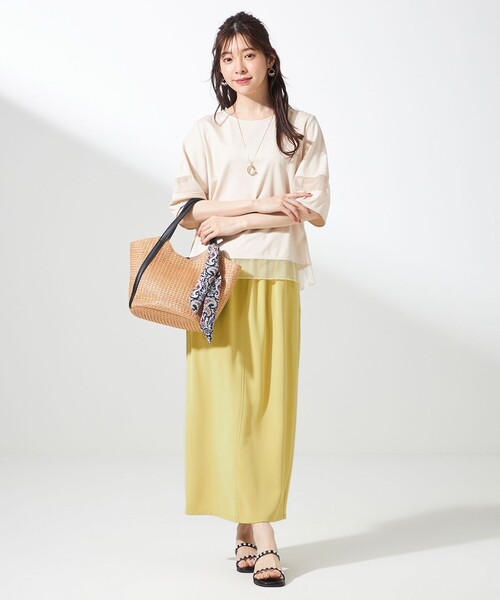 ANY SIS（エニィスィス）の「【洗える】シアーコンビ プルオーバー（Tシャツ/カットソー・レディース・アイボリー系/ブラック系/ライトイエロー系/ライトグレー系・2）」の15枚目の写真