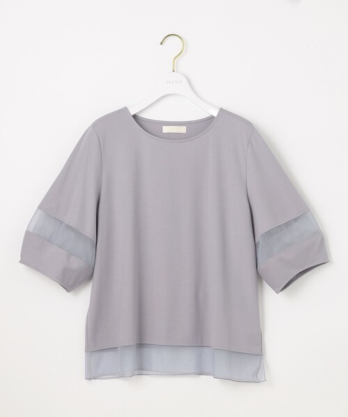 ANY SIS（エニィスィス）の「【洗える】シアーコンビ プルオーバー（Tシャツ/カットソー・レディース・アイボリー系/ブラック系/ライトイエロー系/ライトグレー系・2）」の8枚目の写真