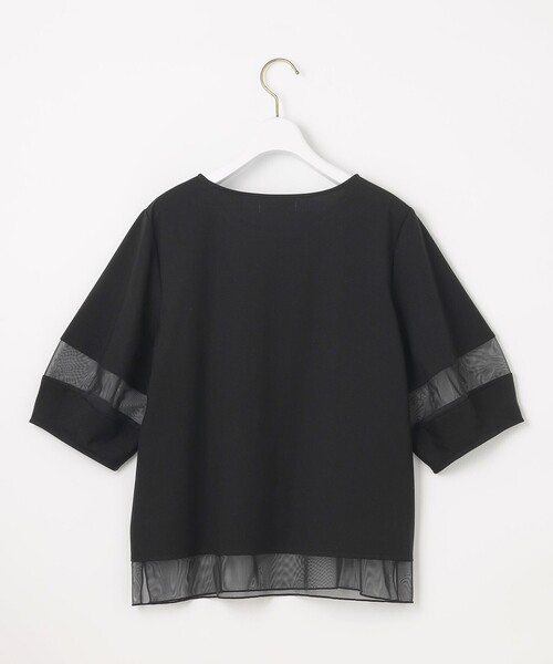 ANY SIS（エニィスィス）の「【洗える】シアーコンビ プルオーバー（Tシャツ/カットソー・レディース・アイボリー系/ブラック系/ライトイエロー系/ライトグレー系・2）」の9枚目の写真