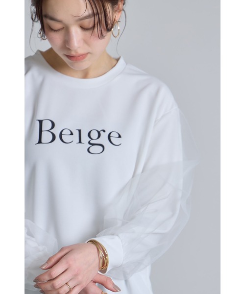 &. NOSTALGIA(アンドドットノスタルジア)の「チュールスリーブロゴロンT(Tシャツ/カットソー・レディース・オフホワイト/ブラック・M)」の11枚目の写真