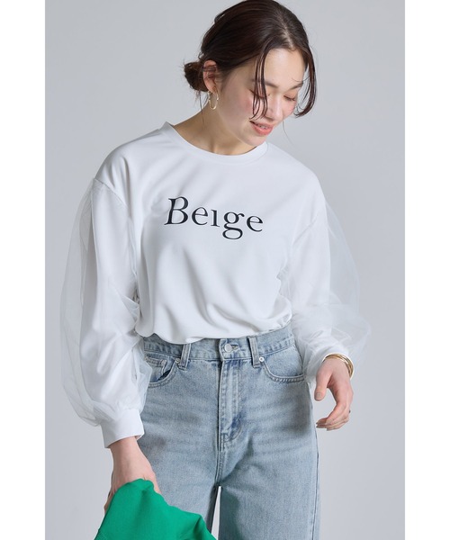 &. NOSTALGIA(アンドドットノスタルジア)の「チュールスリーブロゴロンT(Tシャツ/カットソー・レディース・オフホワイト/ブラック・M)」の14枚目の写真