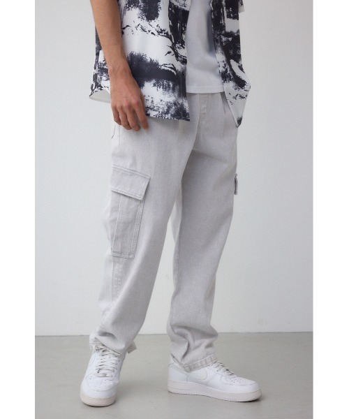 AZUL by moussy（アズールバイマウジー）の「AZUL DENIM ヴィンテージカーゴ（デニムパンツ・メンズ・チャコールグレー/ライトグレー・MEDIUM/LARGE）」の9枚目の写真