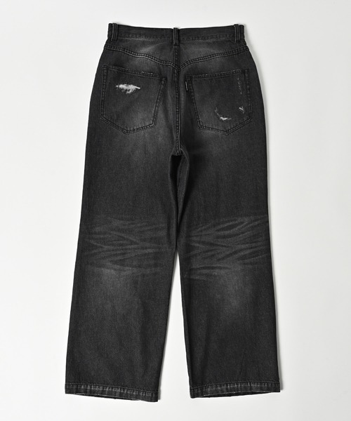 ADAM PATEK(アダムパテック)の「【ADAMPATEK/アダムパテック】destroy wide denim/デストロイワイドデニムパンツ(デニムパンツ・レディース・ホワイト/ライトブルー/ブラック/ダークブルー・1/2)」の8枚目の写真
