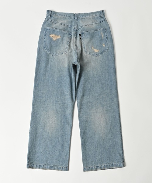 ADAM PATEK(アダムパテック)の「【ADAMPATEK/アダムパテック】destroy wide denim/デストロイワイドデニムパンツ(デニムパンツ・レディース・ホワイト/ライトブルー/ブラック/ダークブルー・1/2)」の11枚目の写真