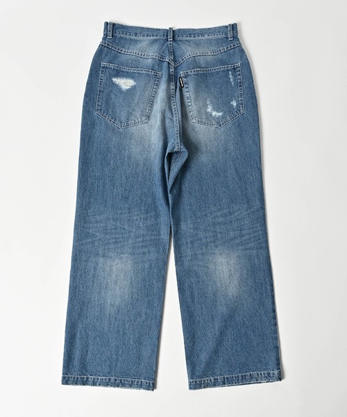 ADAM PATEK(アダムパテック)の「【ADAMPATEK/アダムパテック】destroy wide denim/デストロイワイドデニムパンツ(デニムパンツ・レディース・ホワイト/ライトブルー/ブラック/ダークブルー・1/2)」の14枚目の写真