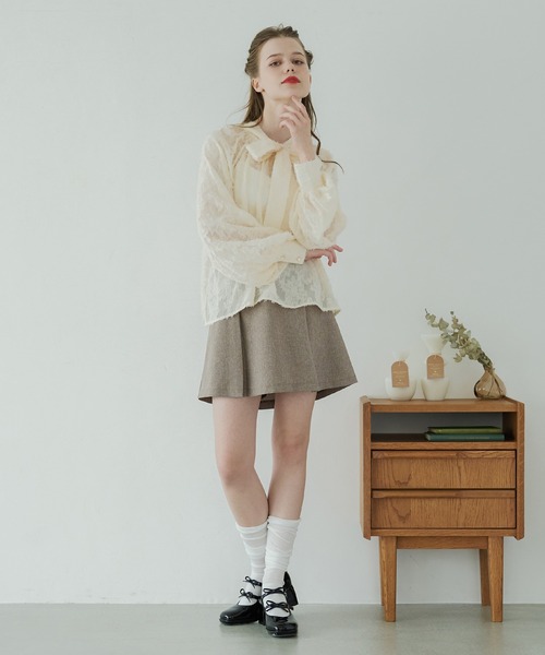 Ambre Neige(アンブルネージュ)の「2way bowtie puff sleeve blouse / 2wayボウタイパフスリーブブラウス(シャツ/ブラウス・レディース・アイボリー/ベビーピンク・FREE)」の10枚目の写真