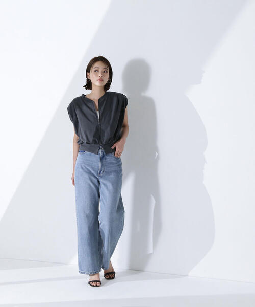 NATURAL BEAUTY BASIC（ナチュラルビューティーベーシック）の「◇タックショルダージップベスト（ベスト・レディース・レッド/オフホワイト/チャコールグレー・FREE）」の9枚目の写真