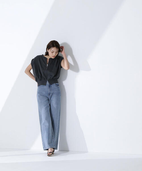 NATURAL BEAUTY BASIC（ナチュラルビューティーベーシック）の「◇タックショルダージップベスト（ベスト・レディース・レッド/オフホワイト/チャコールグレー・FREE）」の11枚目の写真