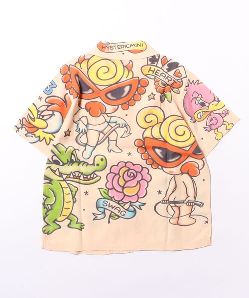 HYSTERIC MINI（ヒステリックミニ）の「Hystericmini　PARLOUR TATTOO Viscotex シャツ（シャツ/ブラウス・キッズ・マルチ・100/120）」の2枚目の写真