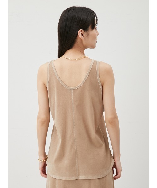 Mila Owen(ミラオーウェン)の「フロッキーベロアビッグタンクトップス(タンクトップ・レディース・チャコールグレー/ライム/ベージュ・FREE)」の9枚目の写真