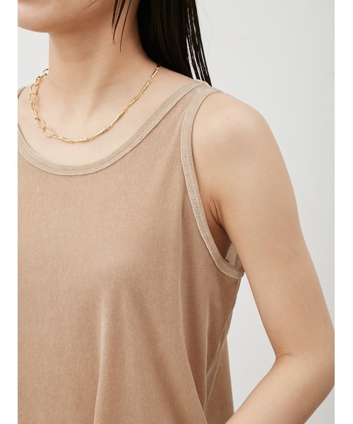 Mila Owen(ミラオーウェン)の「フロッキーベロアビッグタンクトップス(タンクトップ・レディース・チャコールグレー/ライム/ベージュ・FREE)」の11枚目の写真