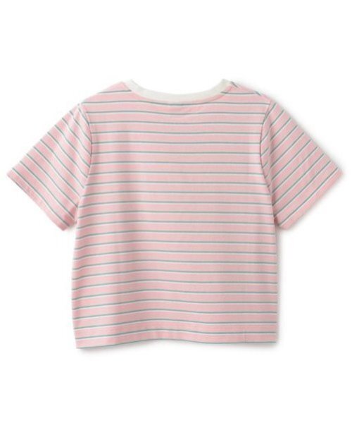 mezzo piano Junior(メゾピアノジュニア)の「【Cuugal掲載】ワンポイント刺しゅうボーダーTシャツ(Tシャツ/カットソー・キッズ・ネイビー/ピンク/オフホワイト・M:150cm/L:160cm/S:140cm)」の4枚目の写真