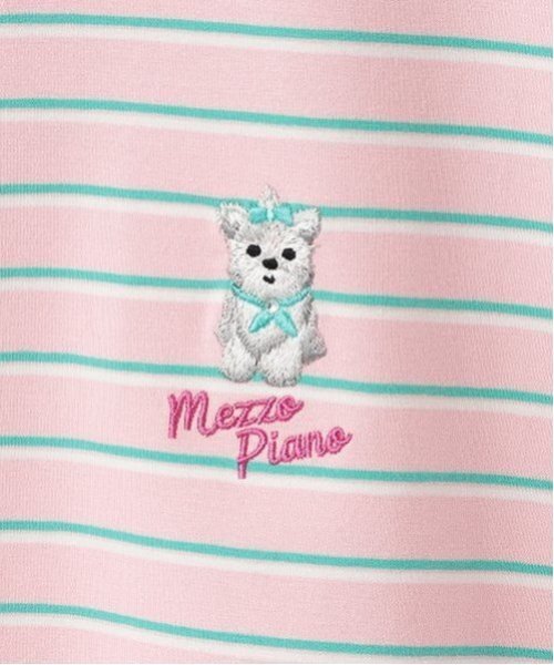 mezzo piano Junior(メゾピアノジュニア)の「【Cuugal掲載】ワンポイント刺しゅうボーダーTシャツ(Tシャツ/カットソー・キッズ・ネイビー/ピンク/オフホワイト・M:150cm/L:160cm/S:140cm)」の6枚目の写真