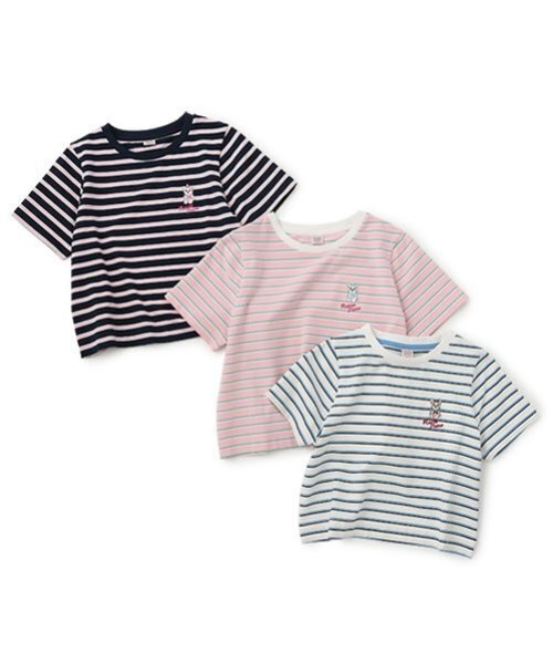 mezzo piano Junior(メゾピアノジュニア)の「【Cuugal掲載】ワンポイント刺しゅうボーダーTシャツ(Tシャツ/カットソー・キッズ・ネイビー/ピンク/オフホワイト・M:150cm/L:160cm/S:140cm)」の12枚目の写真