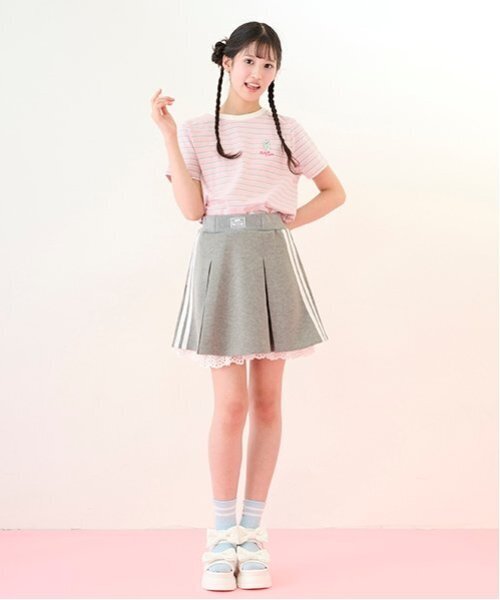 mezzo piano Junior(メゾピアノジュニア)の「【Cuugal掲載】ワンポイント刺しゅうボーダーTシャツ(Tシャツ/カットソー・キッズ・ネイビー/ピンク/オフホワイト・M:150cm/L:160cm/S:140cm)」の15枚目の写真