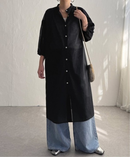 LBC（エルビーシー）の「リネンブレンドシャーリングワンピース（ワンピース・レディース・グリーン/ブラック/パープル系その他・M）」の18枚目の写真