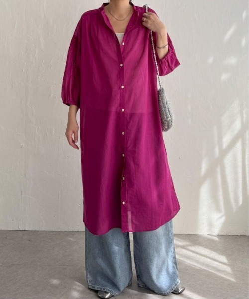 LBC（エルビーシー）の「リネンブレンドシャーリングワンピース（ワンピース・レディース・グリーン/ブラック/パープル系その他・M）」の11枚目の写真